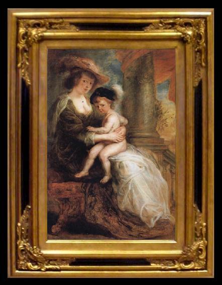 framed  Peter Paul Rubens Helene Fourment and her Eldest Son Frans, Ta010